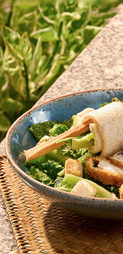 Chicken Caesar salad at a restaurant in Karon Beach, Phuket