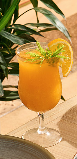 Chilled orange cocktail at a restaurant in Phuket
