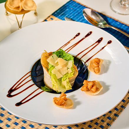 Real Caesar with fish cracker