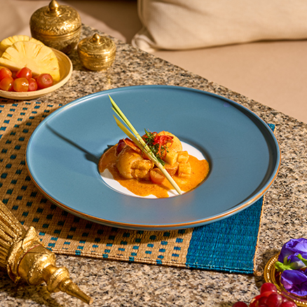 Red Curry prawn with rambutan