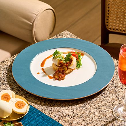 Squid with egg yolk sauce