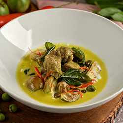 Gaeng Kiew Wan Gai made at our Phuket cooking class