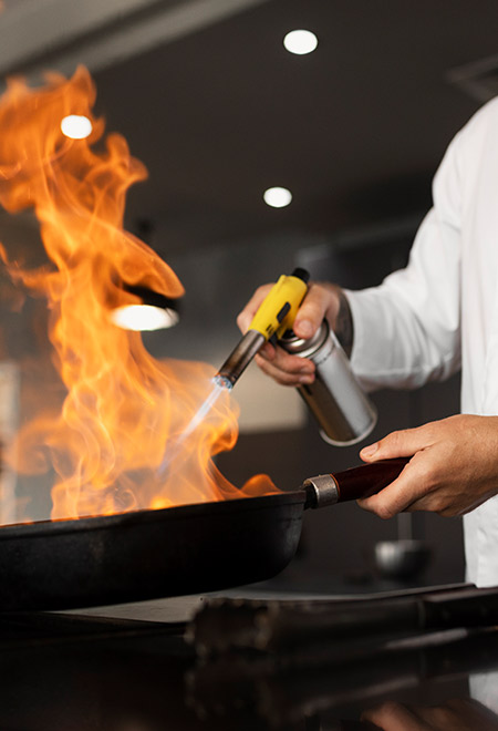 A lobster being grilled at our fine dining restaurant on Karon Beach
