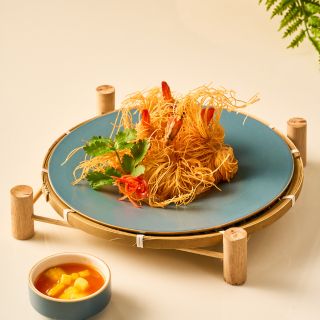 CRISPY FRIED PHUKET NOODLE WRAPPED SHRIMP