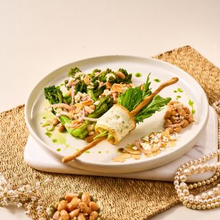 Roasted Broccolini, Crispy Bacon Bits